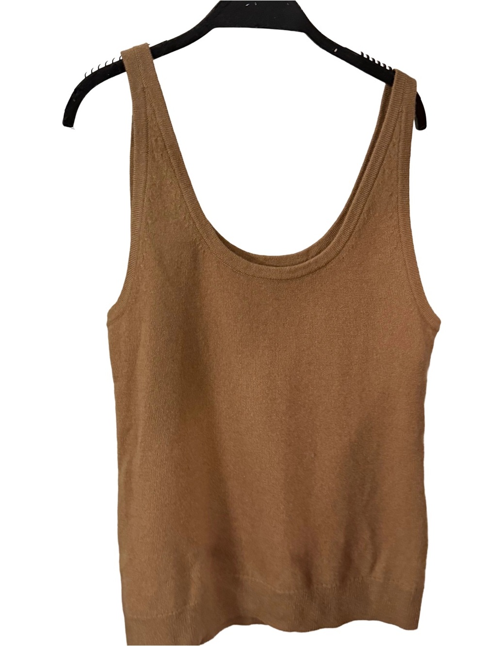 Lauren Ralph Lauren 100%  Cashmere Tank Camel Ribbed Waist Sz Small NWOT